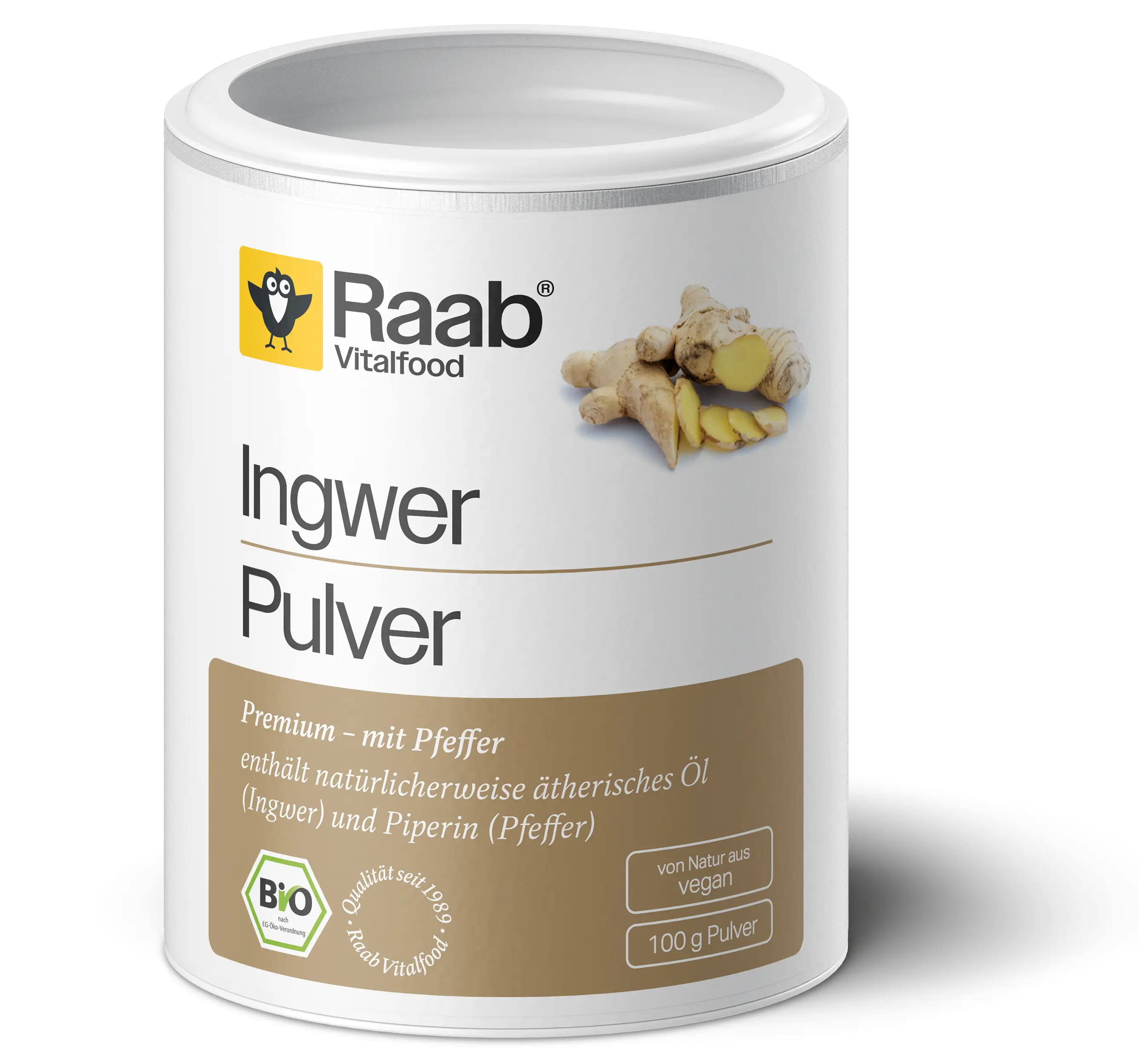 Bio Ingwer Premium mit Pfeffer Pulver